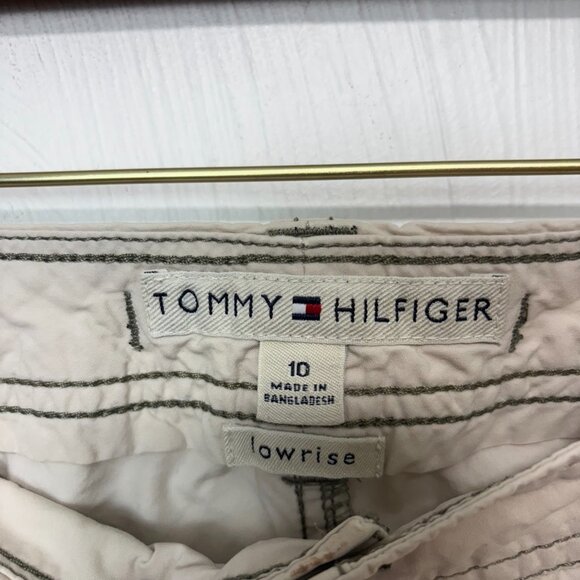 Tommy Hilfiger Low Rise Jeans White Boot Cut Casual Solid Flap Pockets Y2K 10 - Picture 3 of 6